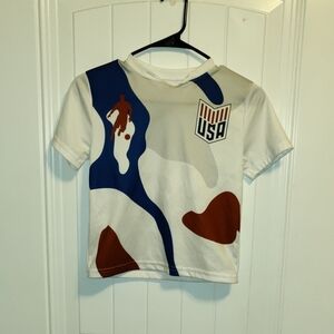 Kids USA Soccer Graphic Tee - Blue, White, and Red